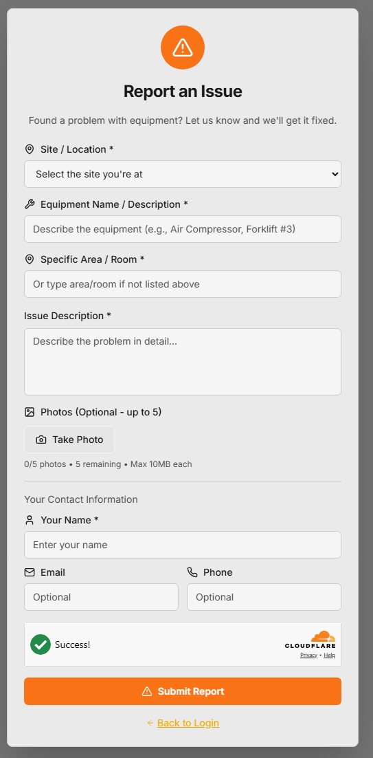 Artemis issue reporting via mobile app, QR code, RFID tag, and API integration for instant reactive job creation