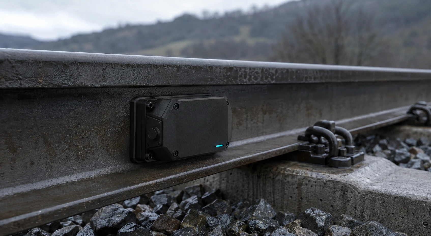 Track Node mounting illustration below the rail head